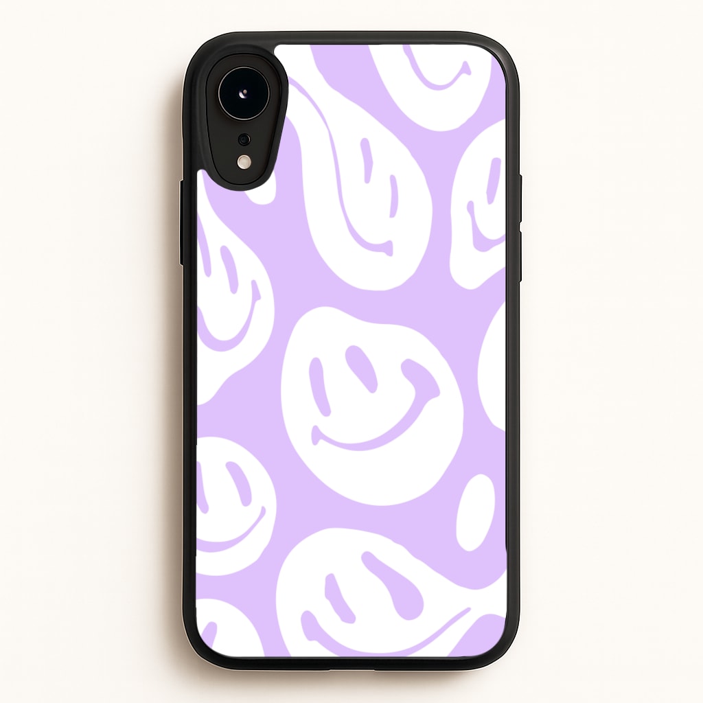 Trippn Smiley - Purple - Abstract Patterns Phone Case for iPhone XR