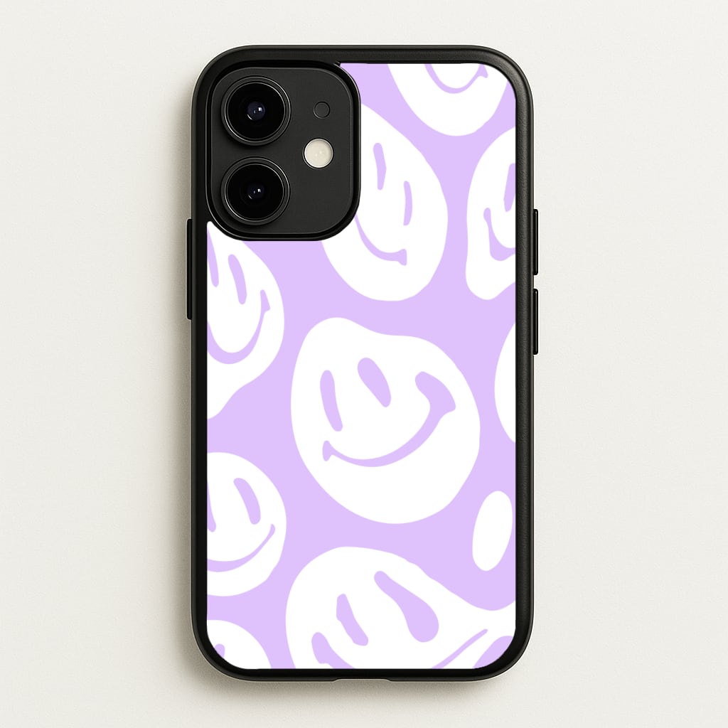 Trippn Smiley - Purple - Abstract Patterns Phone Case for iPhone 12 / 12 Pro