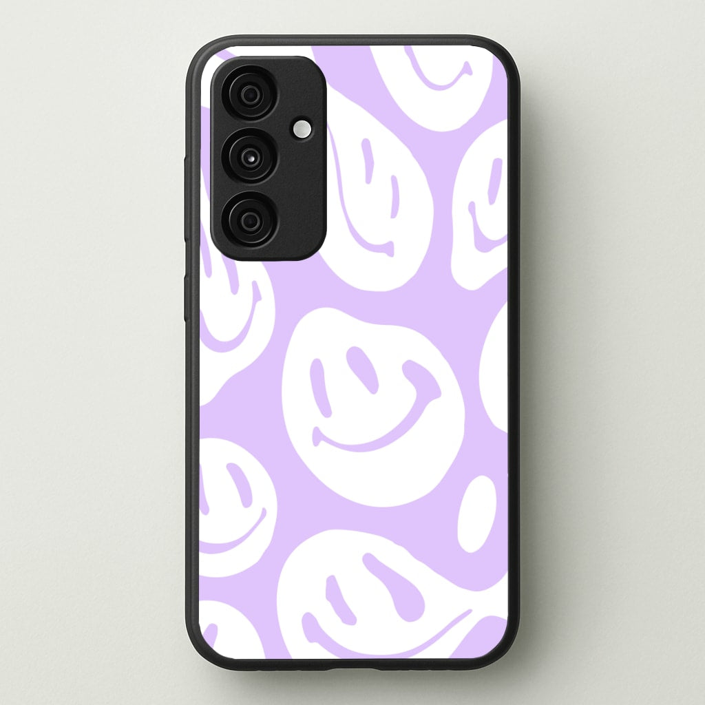 Trippn Smiley - Purple - Abstract Patterns Phone Case for Galaxy A55