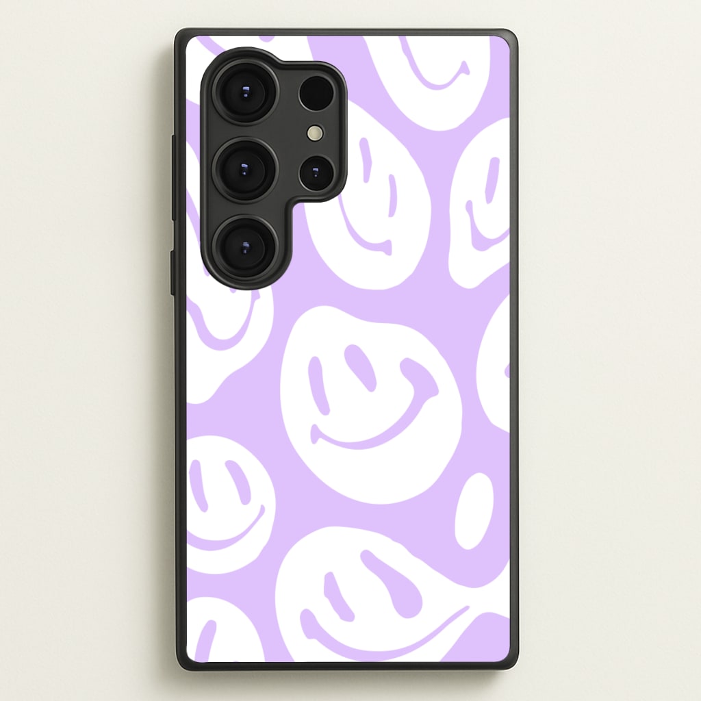Trippn Smiley - Purple - Abstract Patterns Phone Case for Galaxy S25 Ultra