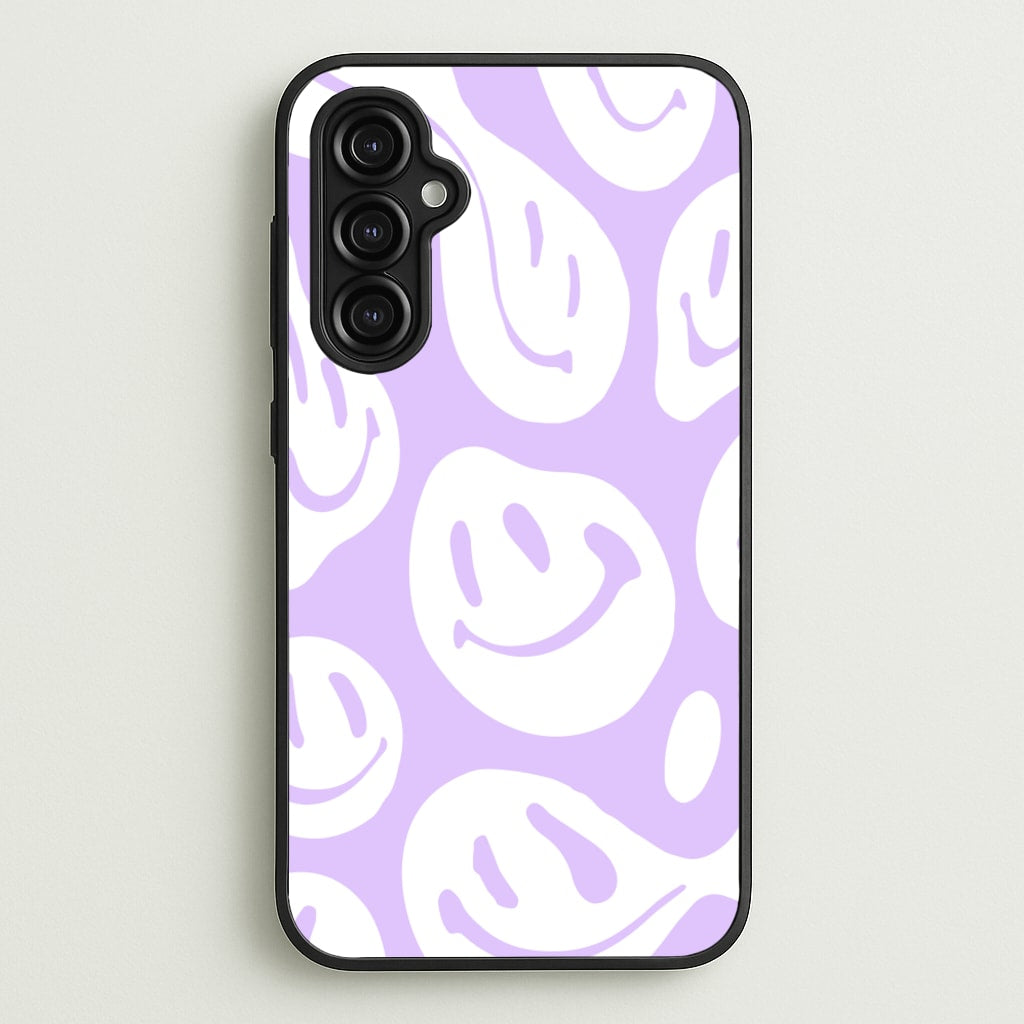 Trippn Smiley - Purple - Abstract Patterns Phone Case for Galaxy A14