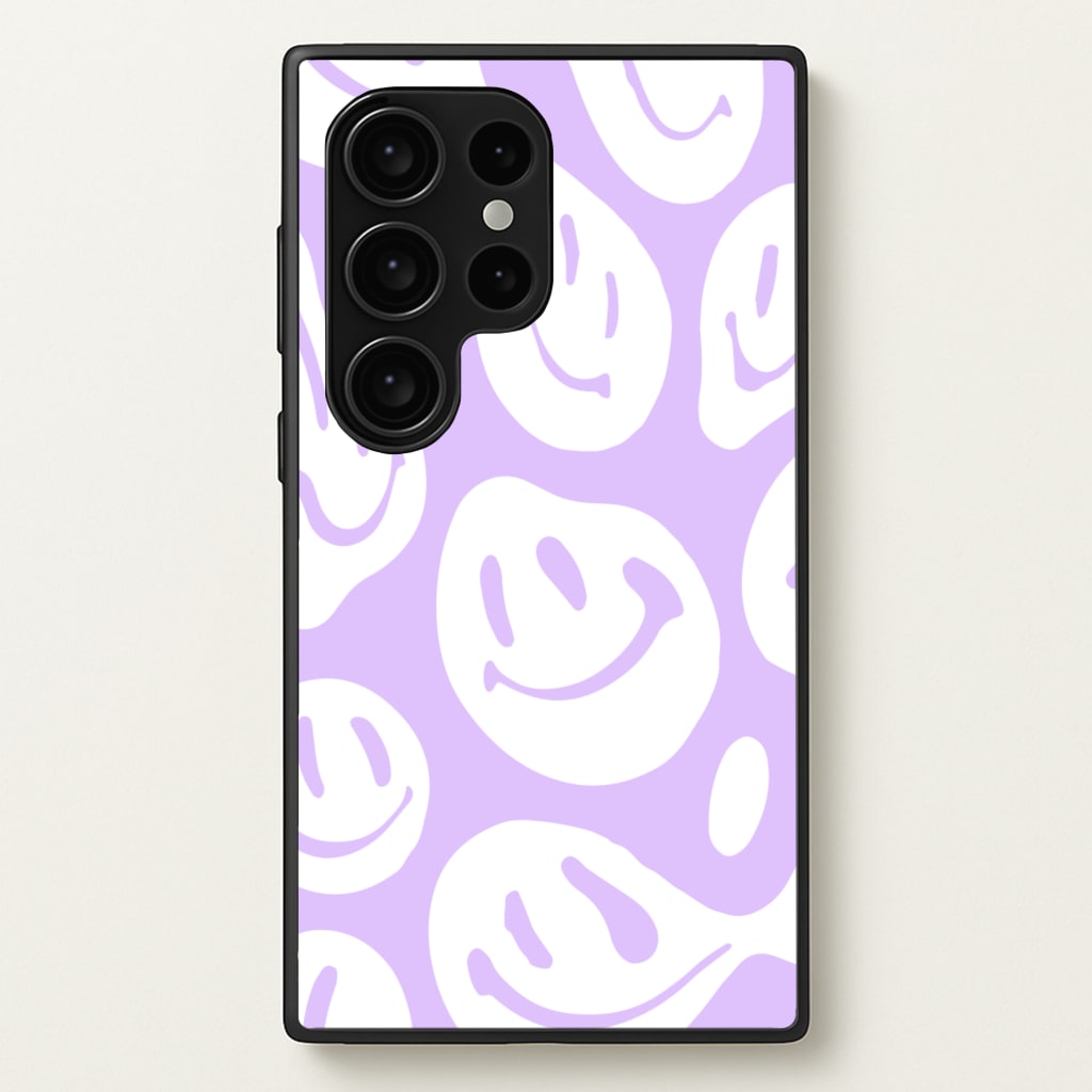 Trippn Smiley - Purple - Abstract Patterns Phone Case for Galaxy S24 Ultra