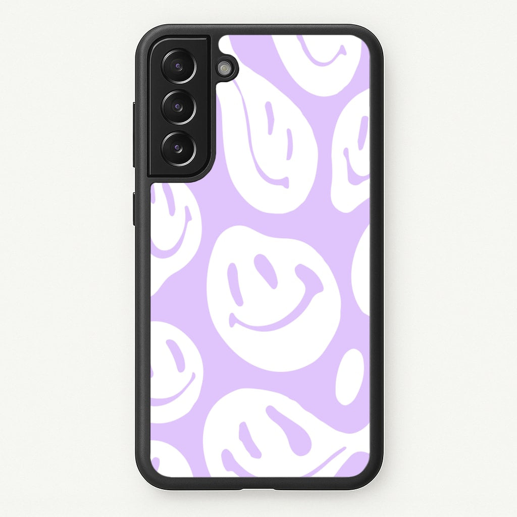 Trippn Smiley - Purple - Abstract Patterns Phone Case for Galaxy S22