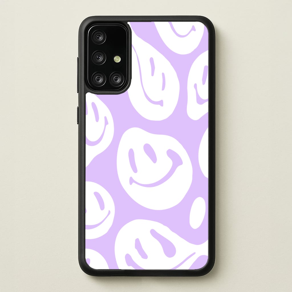 Trippn Smiley - Purple - Abstract Patterns Phone Case for Galaxy A71