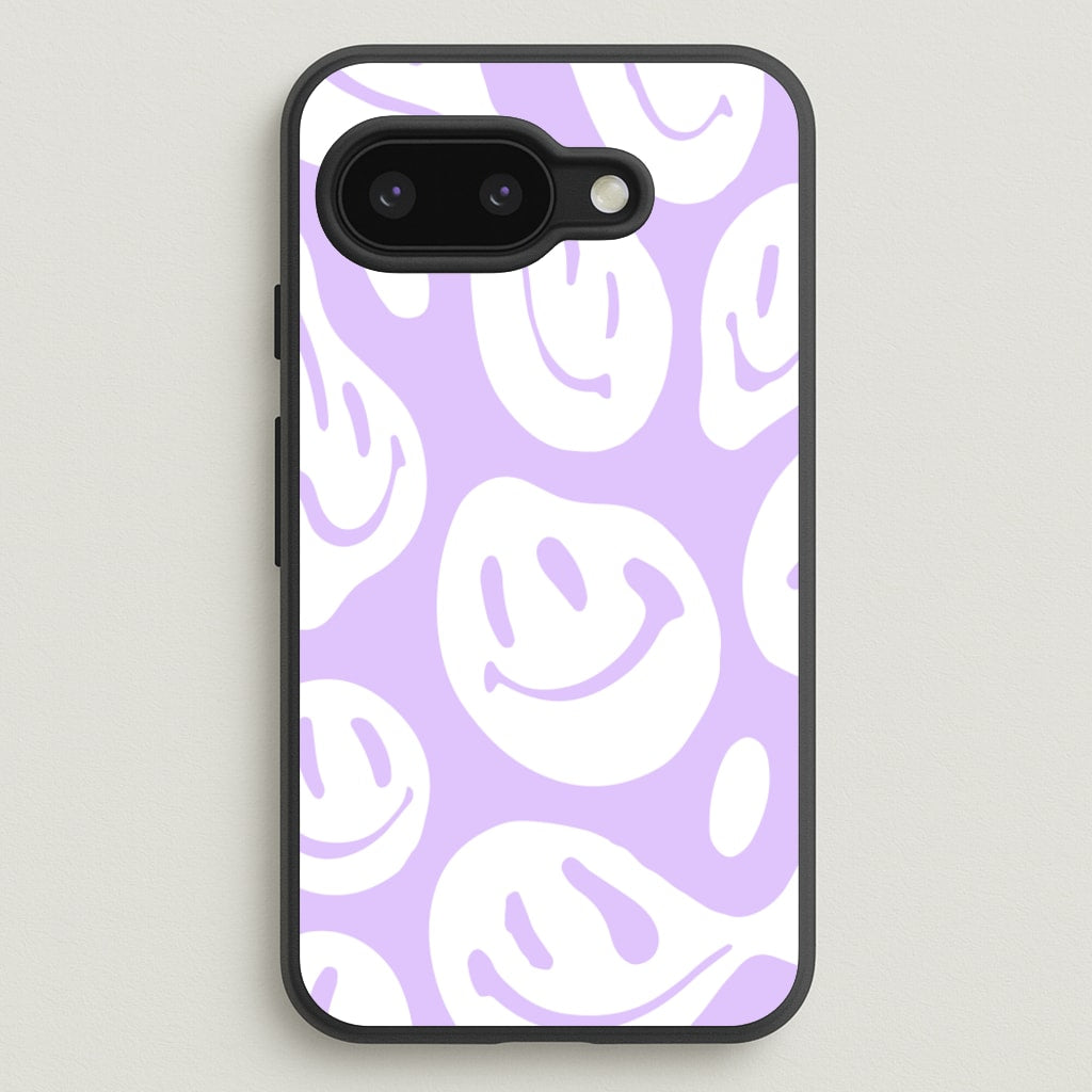 Trippn Smiley - Purple - Abstract Patterns Phone Case for Google Pixel 9a