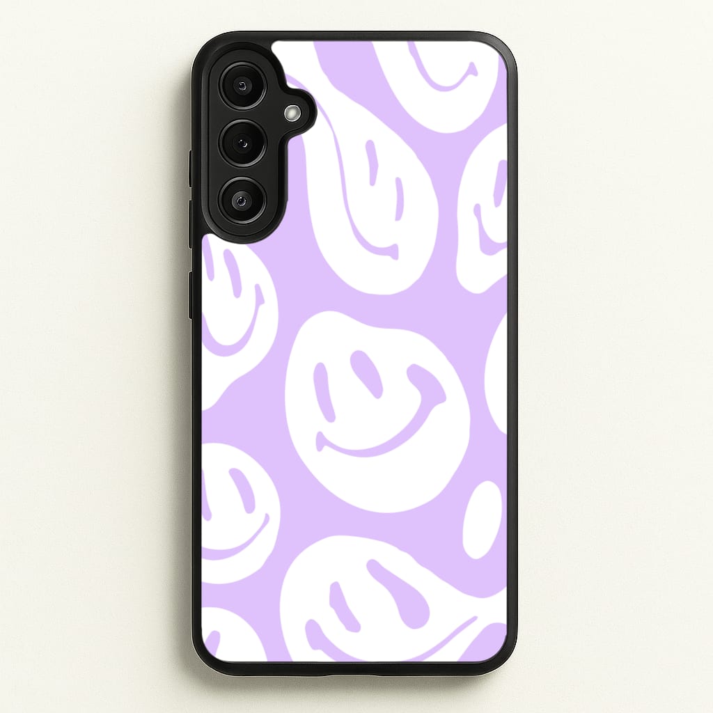 Trippn Smiley - Purple - Abstract Patterns Phone Case for Galaxy A34