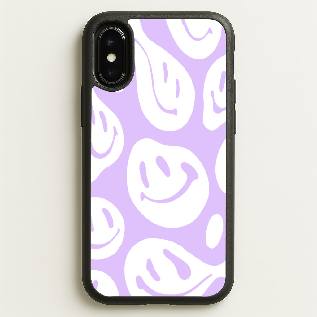 Trippn Smiley - Purple - Abstract Patterns Phone Case for iPhone X / XS
