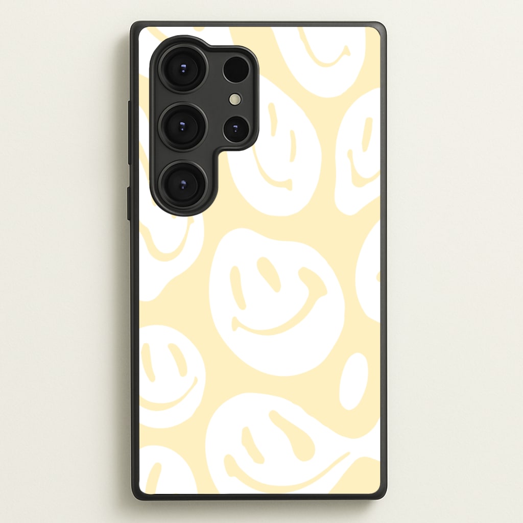 Trippn Smiley - Yellow - Abstract Patterns Phone Case for Galaxy S25 Ultra