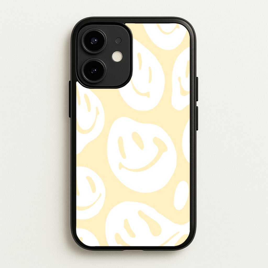 Trippn Smiley - Yellow - Abstract Patterns Phone Case for iPhone 12 Mini