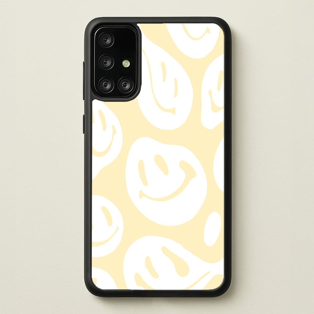 Trippn Smiley - Yellow - Abstract Patterns Phone Case for Galaxy A71