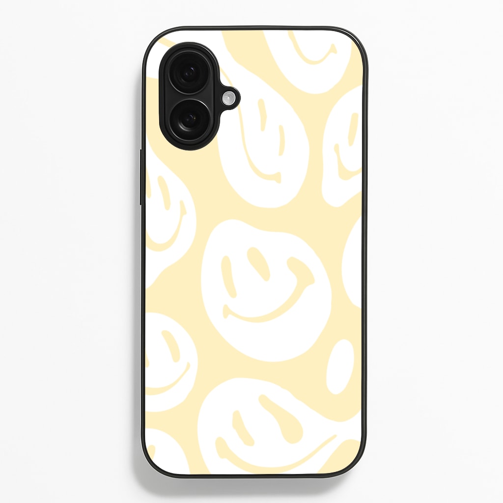Trippn Smiley - Yellow - Abstract Patterns Phone Case for iPhone 16 Plus