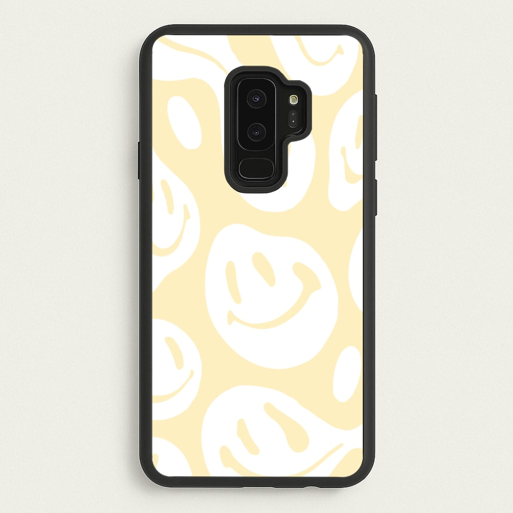 Trippn Smiley - Yellow - Abstract Patterns Phone Case for Galaxy S9 Plus