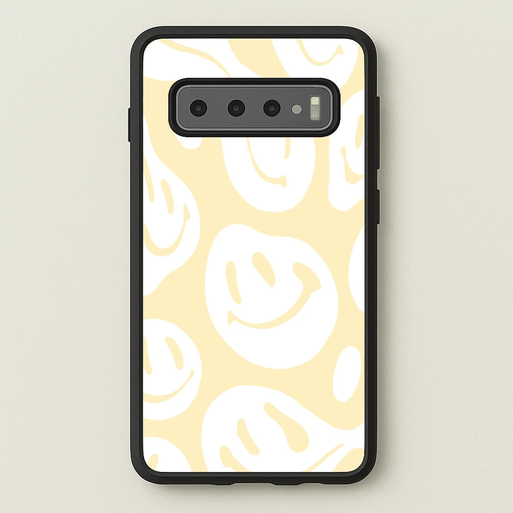 Trippn Smiley - Yellow - Abstract Patterns Phone Case for Galaxy S10 Plus