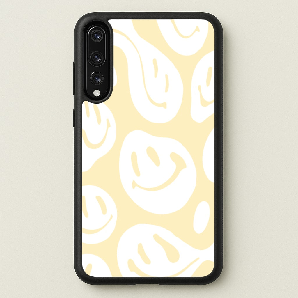 Trippn Smiley - Yellow - Abstract Patterns Phone Case for Huawei P20 Pro