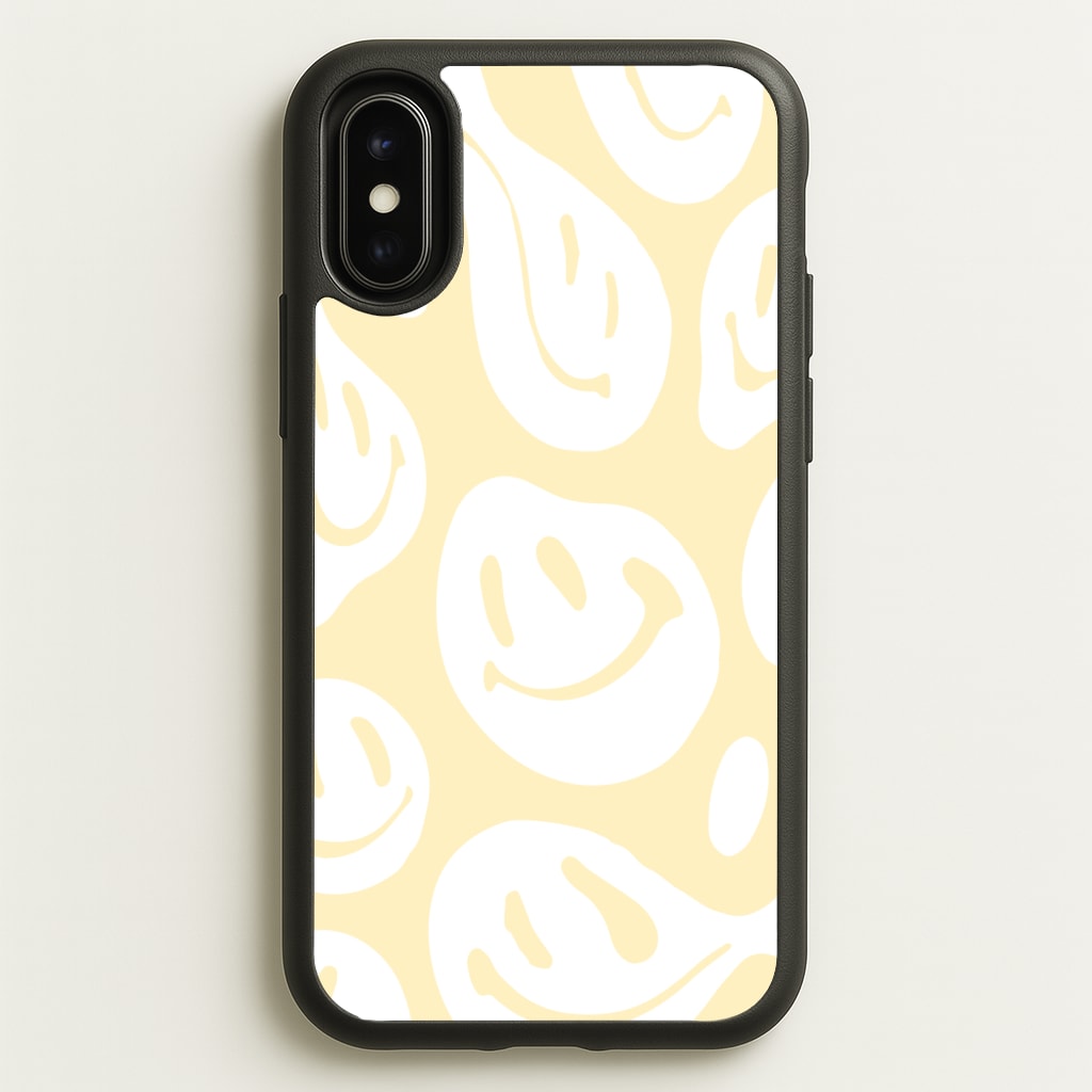 Trippn Smiley - Yellow - Abstract Patterns Phone Case for iPhone X / XS