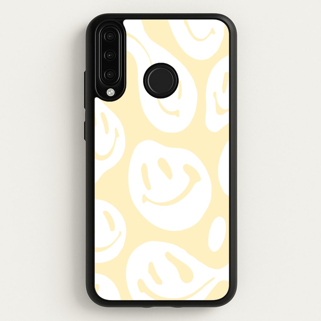 Trippn Smiley - Yellow - Abstract Patterns Phone Case for Huawei P30 Lite