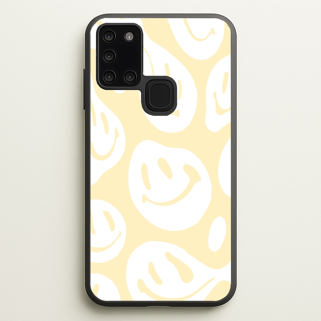 Trippn Smiley - Yellow - Abstract Patterns Phone Case for Galaxy A21s