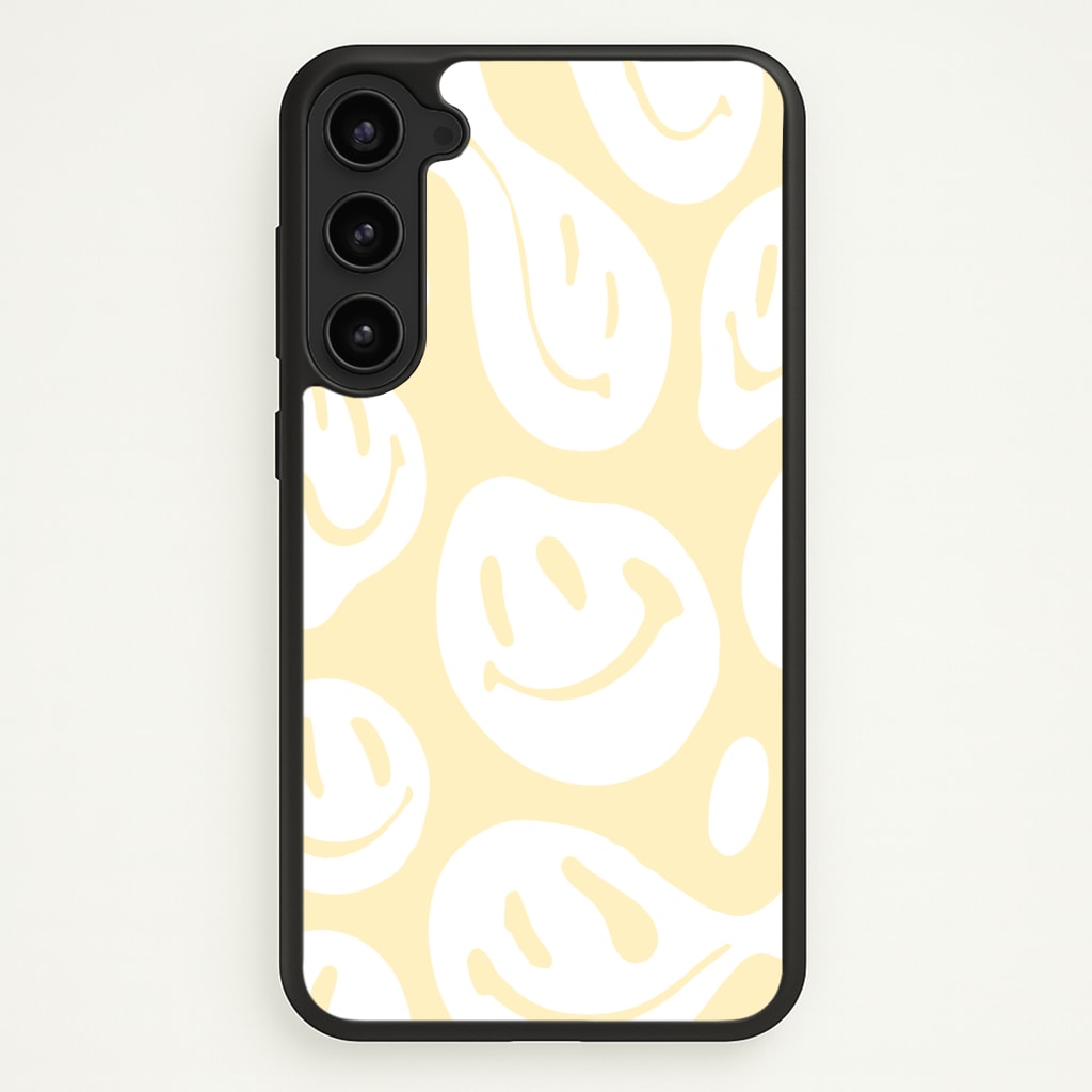Trippn Smiley - Yellow - Abstract Patterns Phone Case for Galaxy S23