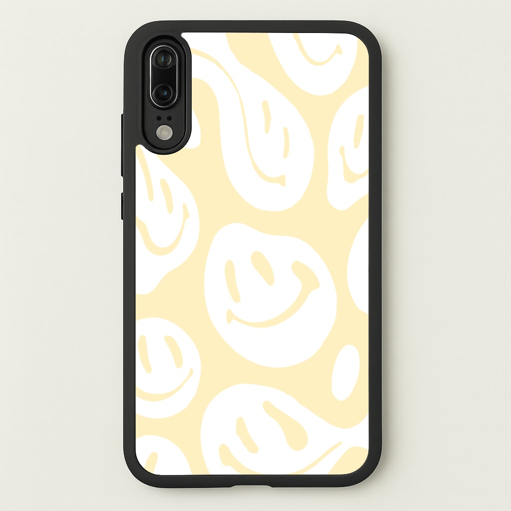 Trippn Smiley - Yellow - Abstract Patterns Phone Case for Huawei P20