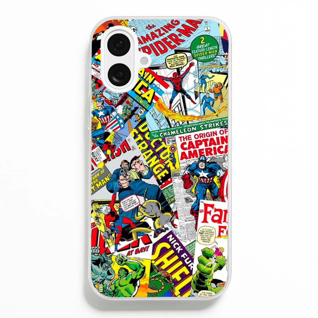 Superhero Comic Comics Pattern - Phone Case for iPhone 16 Plus