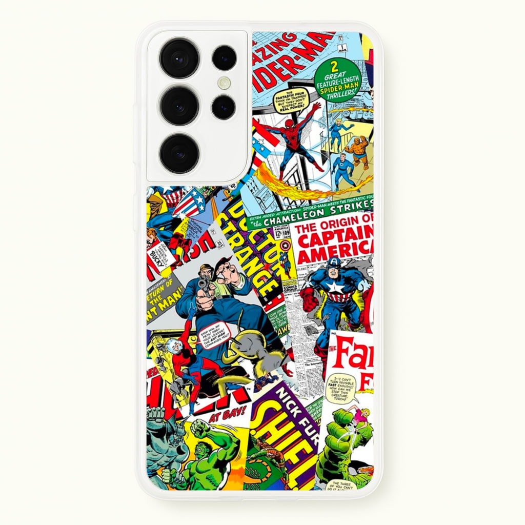 Superhero Comic Comics Pattern - Phone Case for Galaxy S21 Ultra