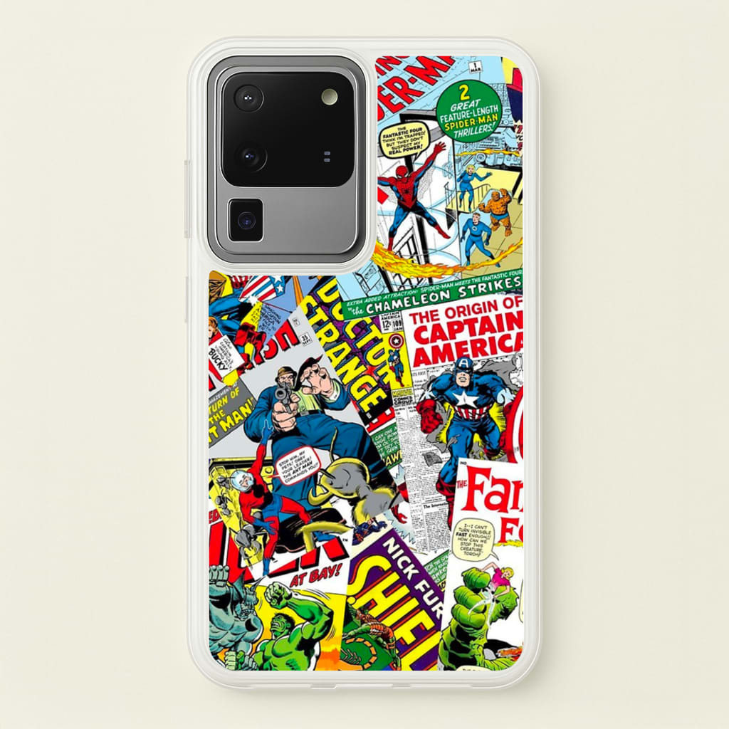 Superhero Comic Comics Pattern - Phone Case for Galaxy S20 Ultra