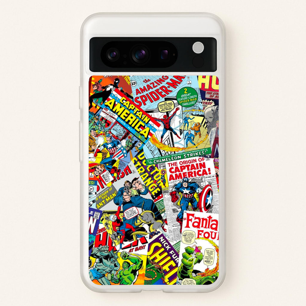 Superhero Comic Comics Pattern - Phone Case for Google Pixel 8 Pro