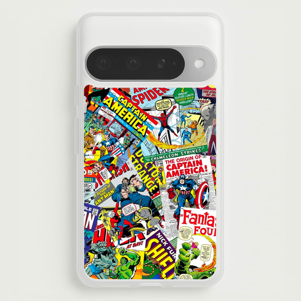 Superhero Comic Comics Pattern Phone Case for Google Pixel 10 Pro XL