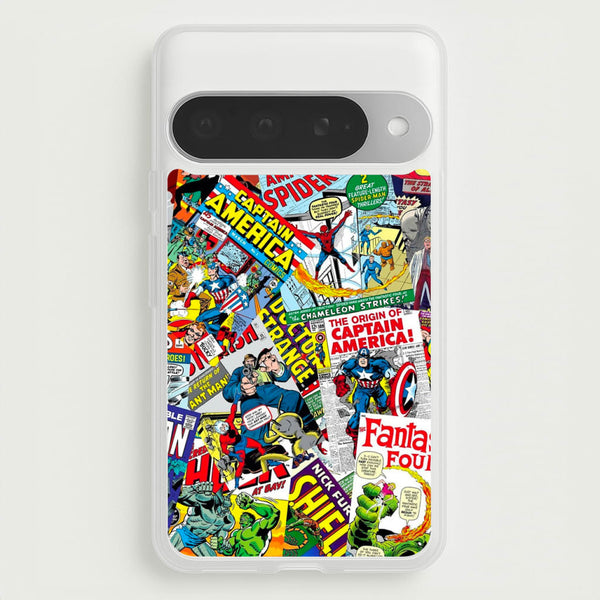 Superhero Comic Comics Pattern Phone Case for Google Pixel 10 Pro XL