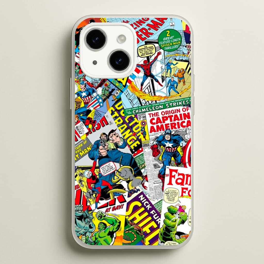 Superhero Comic Comics Pattern - Phone Case for iPhone 15 Plus