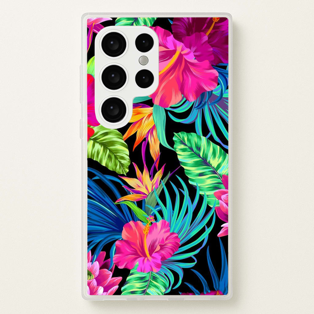 Colourful Hibiscus Pattern - Phone Case for Galaxy S24 Ultra