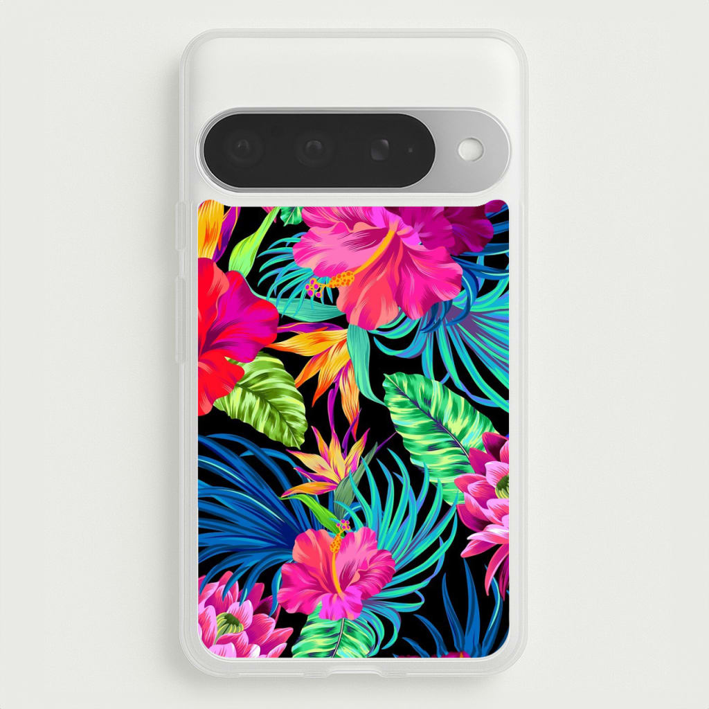 Colourful Hibiscus Pattern Phone Case for Google Pixel 10 Pro XL