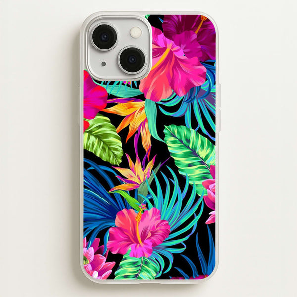 Colourful Hibiscus Pattern - Phone Case for iPhone 13