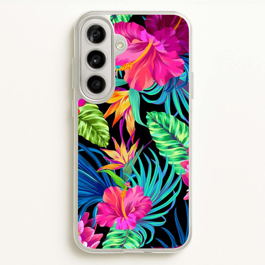 Colourful Hibiscus Pattern - Phone Case for Galaxy A56