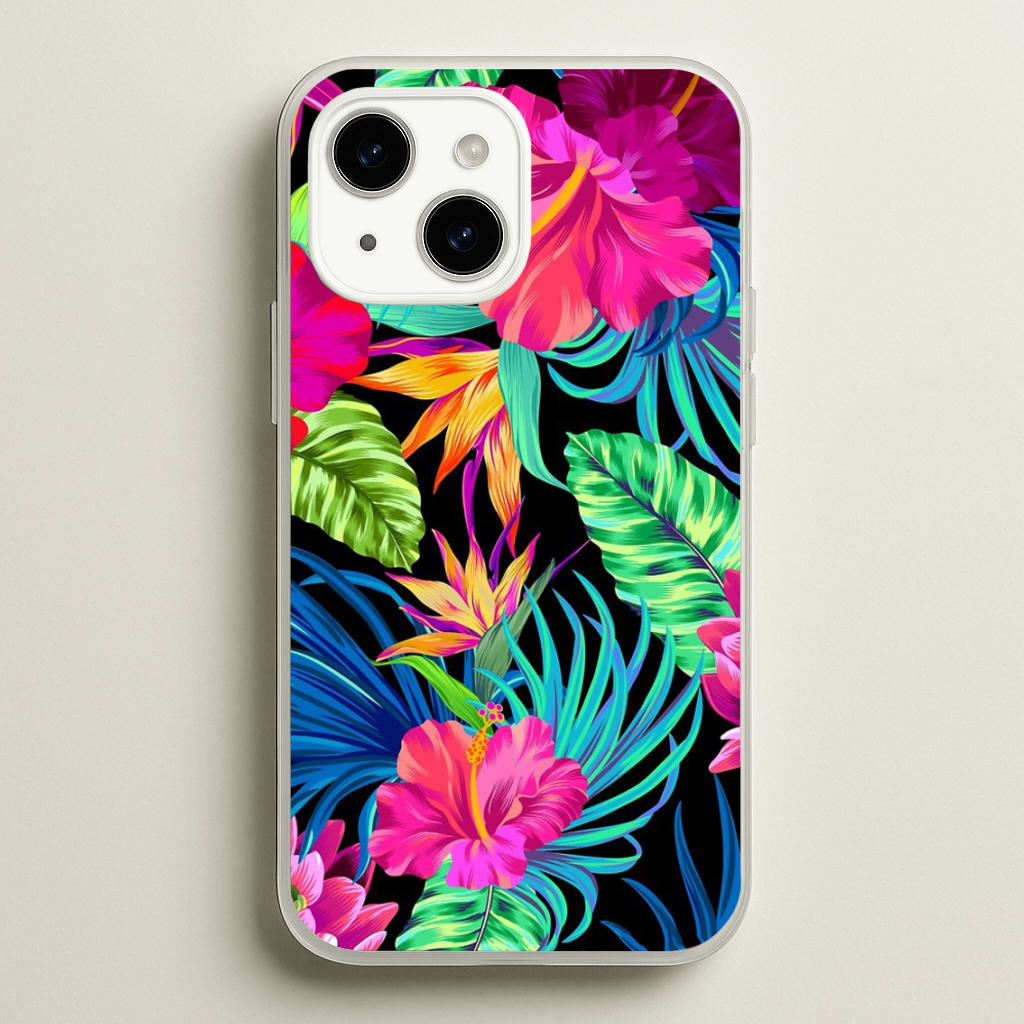Colourful Hibiscus Pattern - Phone Case for iPhone 14 Plus