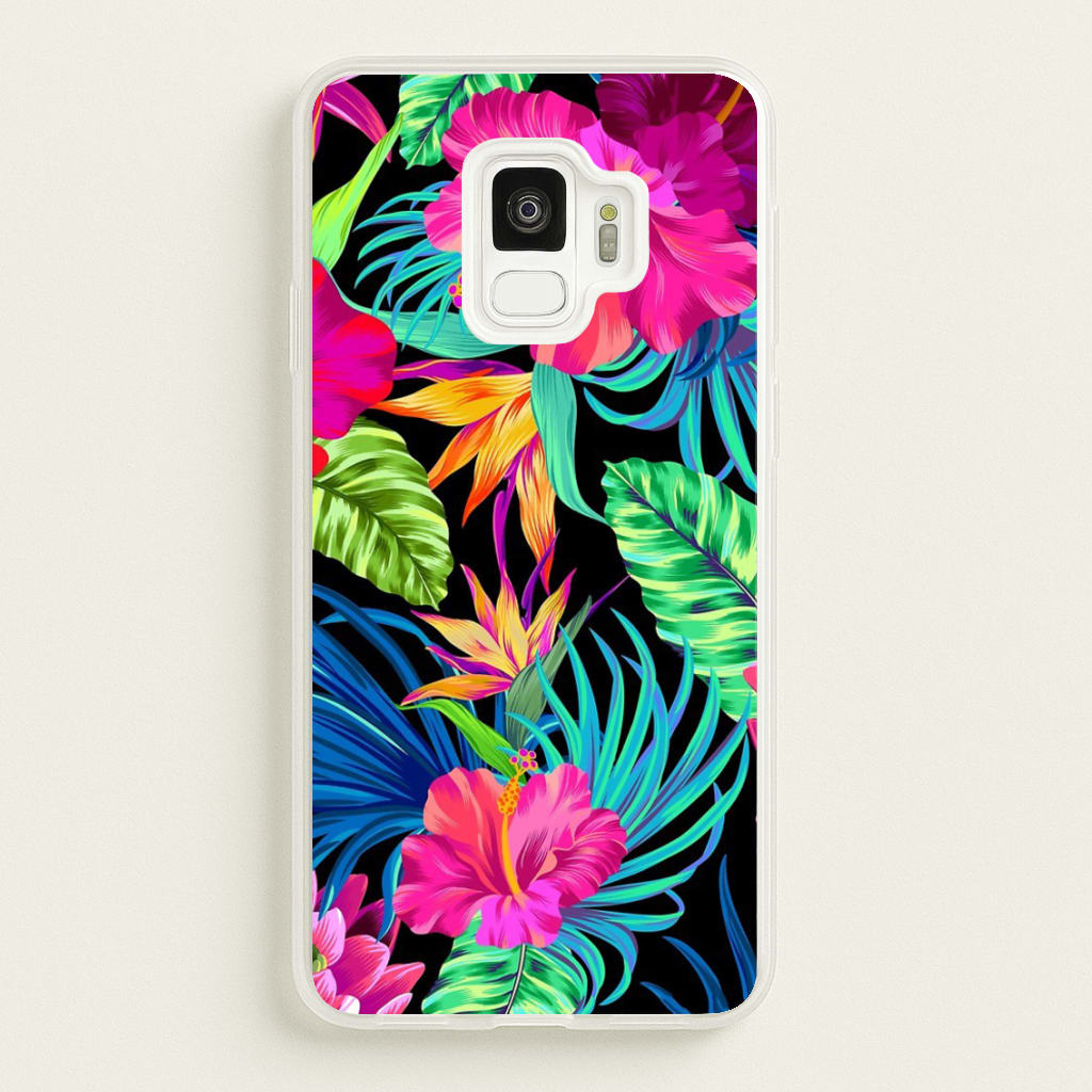 Colourful Hibiscus Pattern - Phone Case for Galaxy S9
