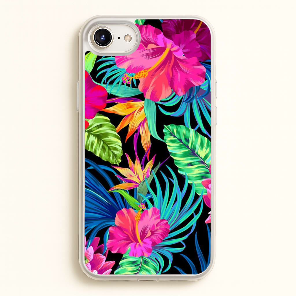 Colourful Hibiscus Pattern - Phone Case for iPhone 6 Plus / 7 Plus / 8 Plus