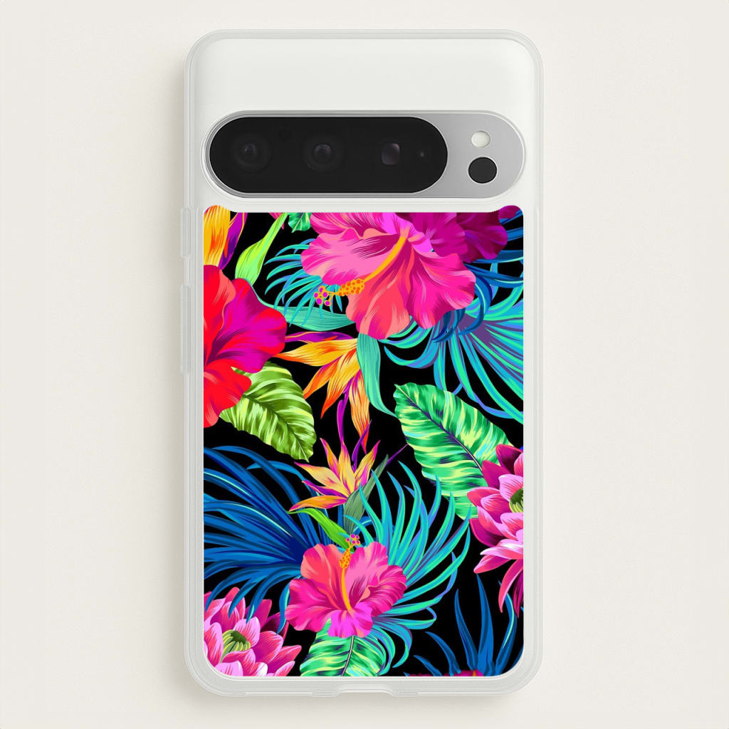 Colourful Hibiscus Pattern - Phone Case for Google Pixel 9 Pro XL