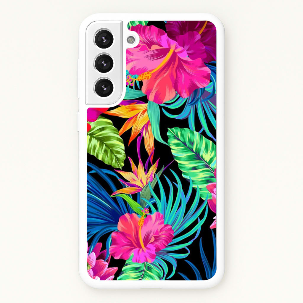 Colourful Hibiscus Pattern - Phone Case for Galaxy S22 Plus