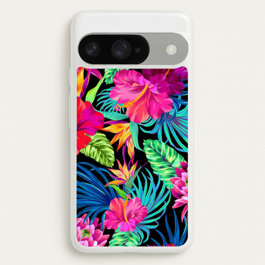Colourful Hibiscus Pattern Phone Case for Google Pixel 10 / 10 Pro