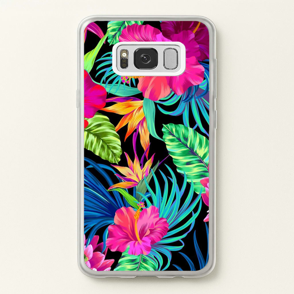 Colourful Hibiscus Pattern - Phone Case for Galaxy S8