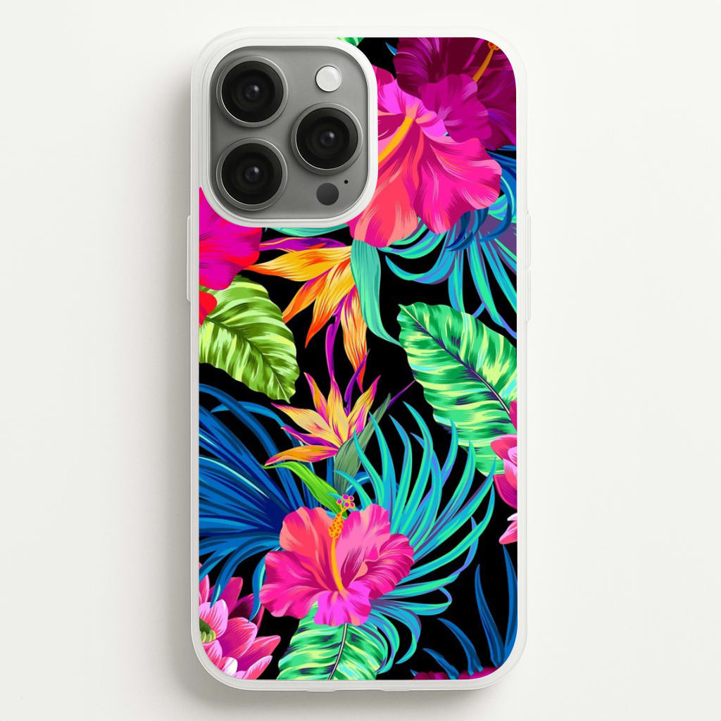 Colourful Hibiscus Pattern - Phone Case for iPhone 13 Pro Max