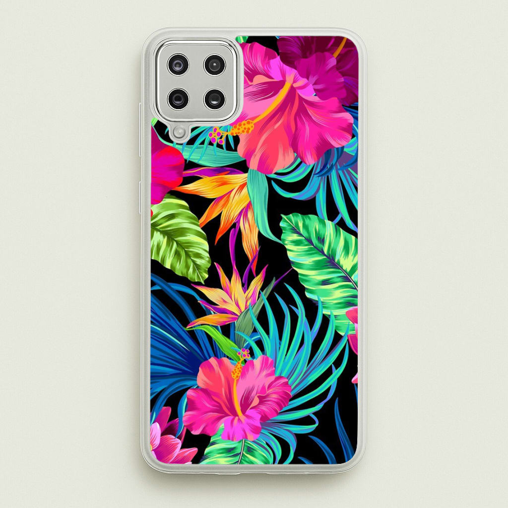 Colourful Hibiscus Pattern - Phone Case for Galaxy A12