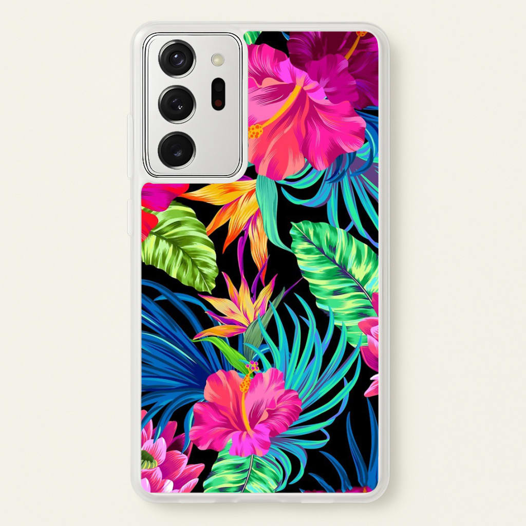 Colourful Hibiscus Pattern - Phone Case for Galaxy Note 20 Ultra