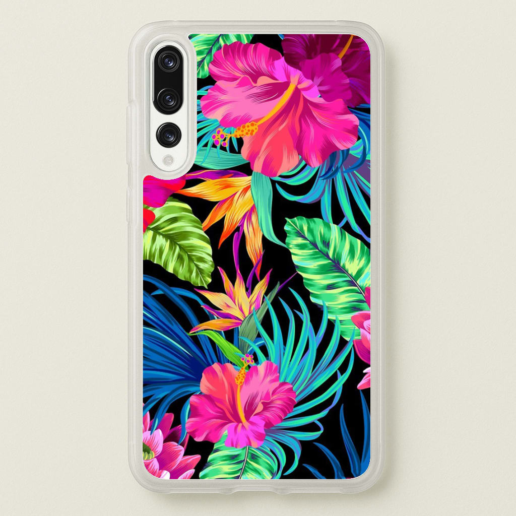 Colourful Hibiscus Pattern - Phone Case for Huawei P20 Pro