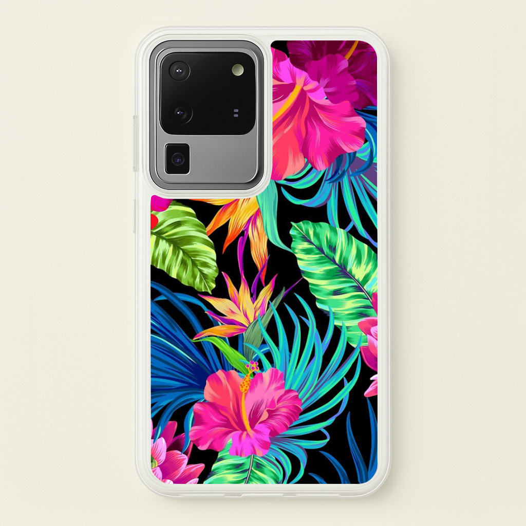 Colourful Hibiscus Pattern - Phone Case for Galaxy S20 Ultra