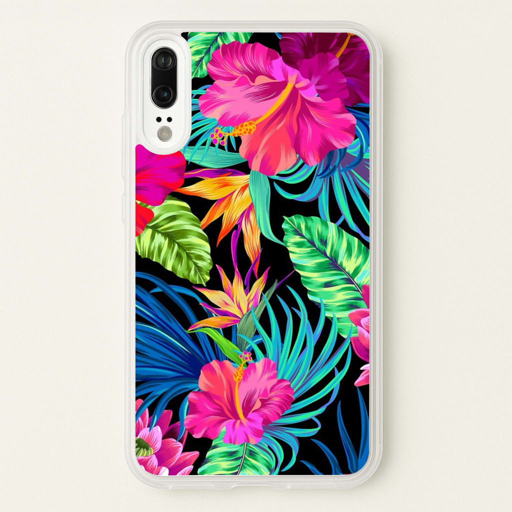 Colourful Hibiscus Pattern - Phone Case for Huawei P20