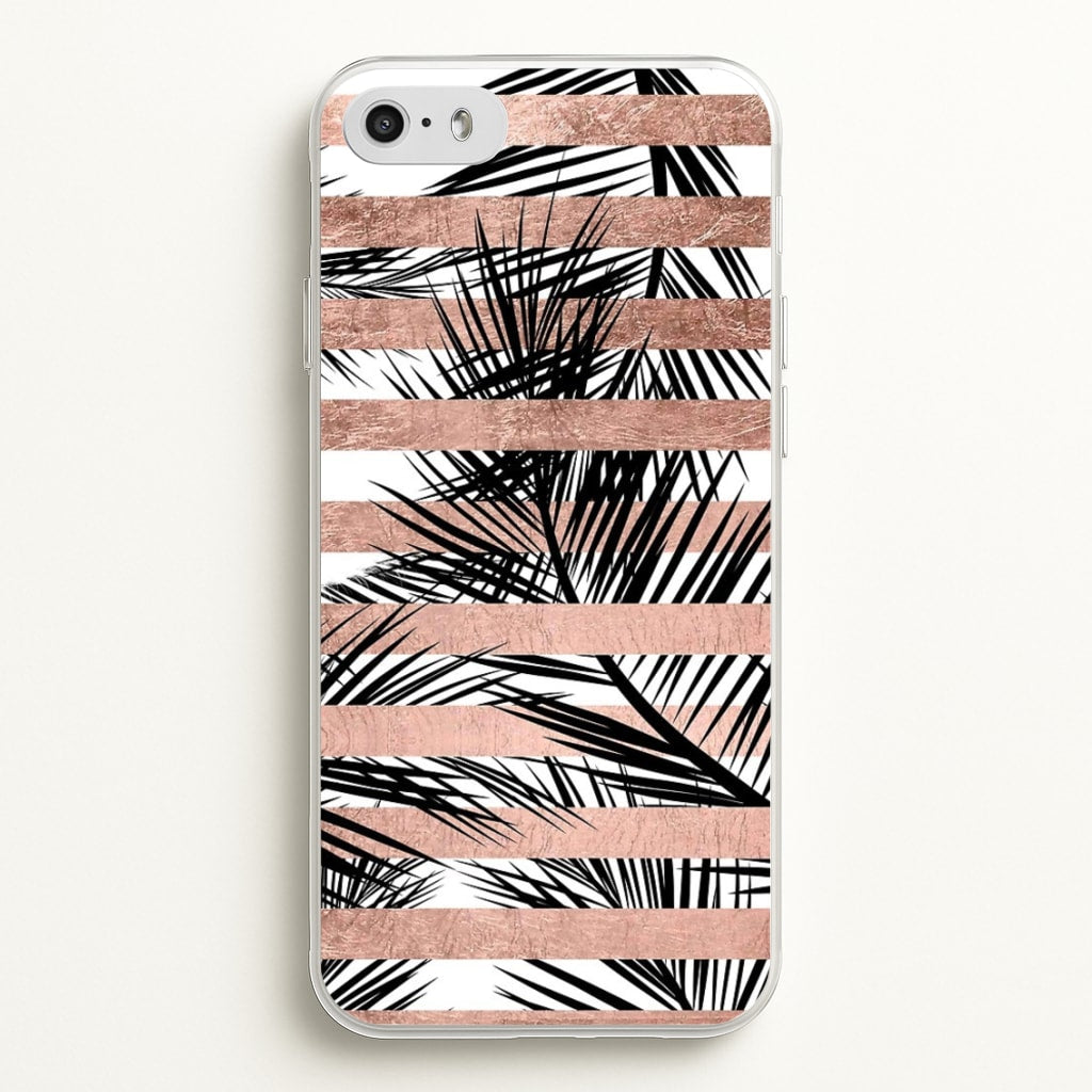 Rose Gold Tropical Palm Leaf Pattern - Phone Case for iPhone 5 / 5s / SE 2016