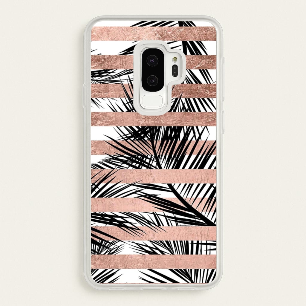 Rose Gold Tropical Palm Leaf Pattern - Phone Case for Galaxy S9 Plus