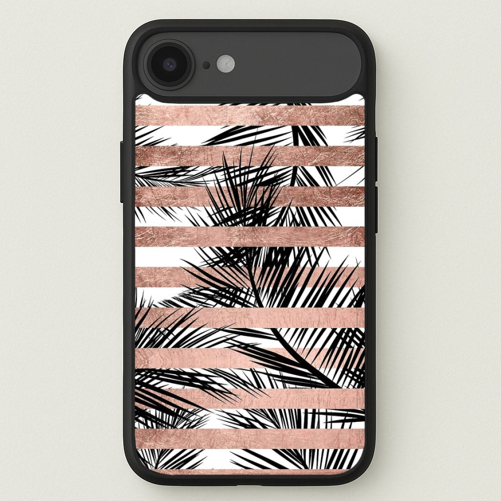 Rose Gold Tropical Palm Leaf Pattern Phone Case for iPhone 17 Air